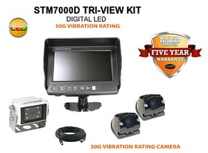 COMMERCIAL DUTY 7" TRI-VIEW REAR VIEW BACK-UP CAMERA KIT